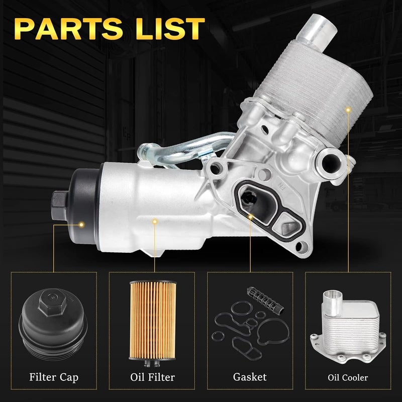 AUTOBABA Engine Oil Cooler Filter Housing Assembly with Extra Gaskets Compatible with 2011-2021 Chevy Cruze Limited Sonic Trax Buick Encore 1.4L Replaces 918-428 55566784 55565388 88179-91400 - Image 5